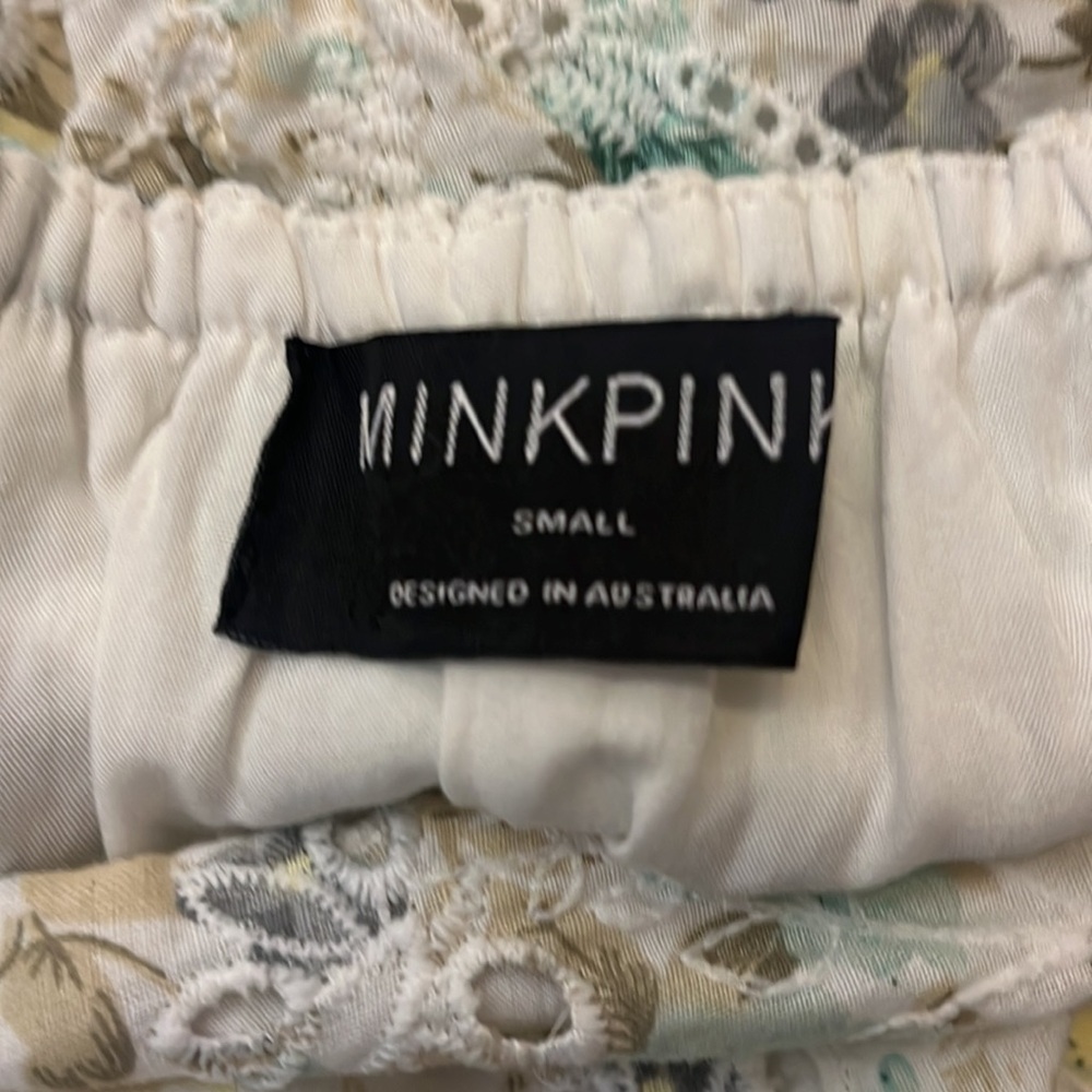 Minkpink Floral Puff Sleeve Cottagecore Peasant Mini Dress Size Small - Picture 7 of 9